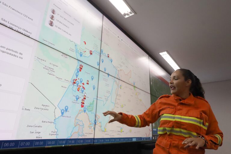 Plataforma mostra em tempo real operações de combate aos incêndios